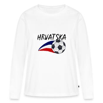 Croates Croates Croates Croatine Hrvatska Croatie - T-shirt manches longues Premium bio Femme - blanc - Devant - Julia (174cm)