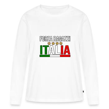 Italie Italien Italien Italie - T-shirt manches longues Premium bio Femme - blanc - Devant - Julia (174cm)