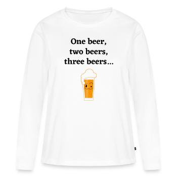 One beer, two beers, three beers... - T-shirt manches longues Premium bio Femme - blanc - Devant - Julia (174cm)