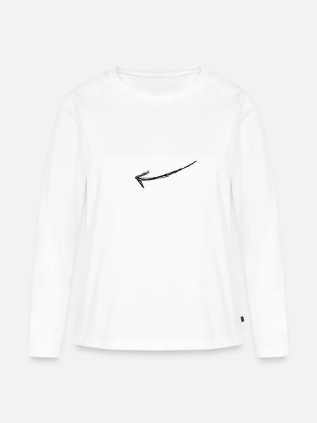 Pfeil - Frauen Premium Bio Langarmshirt - Weiß