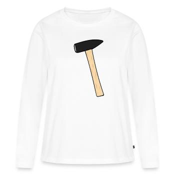 marteau - T-shirt manches longues Premium bio Femme - blanc - Devant - Julia (174cm)