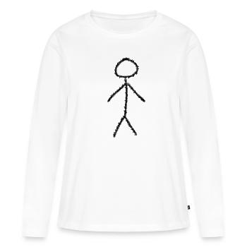 stick figure - Women's Premium Organic Long Sleeve Shirt - white - Front - Julia (174cm)