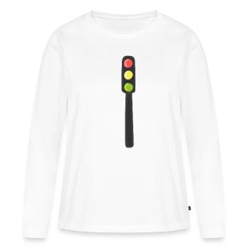 Feux de signalisation - T-shirt manches longues Premium bio Femme - blanc - Devant - Julia (174cm)