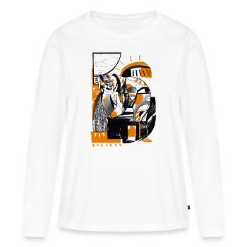 Kind and brave - Women's Premium Organic Long Sleeve Shirt - white - Front - Julia (174cm)
