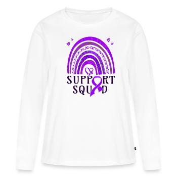 Premature Birth Conscious Purple Bow - Women's Premium Organic Long Sleeve Shirt - white - Front - Julia (174cm)