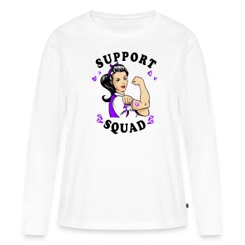 Premature Birth Conscious Purple Bow - Women's Premium Organic Long Sleeve Shirt - white - Front - Julia (174cm)