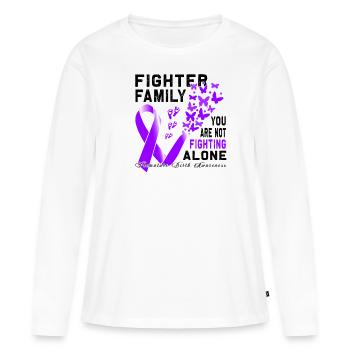 Premature Birth Conscious Purple Bow - Women's Premium Organic Long Sleeve Shirt - white - Front - Julia (174cm)