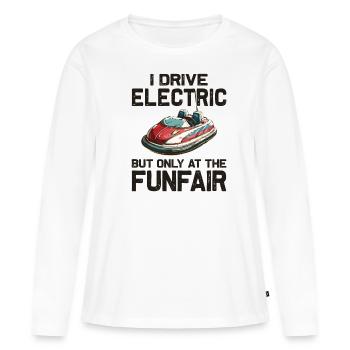 Je conduis des autos tamponneuses électriques de fête foraine - T-shirt manches longues Premium bio Femme - blanc - Devant - Julia (174cm)