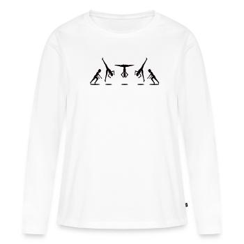 Gymnaste cool en roue de charrette - T-shirt manches longues Premium bio Femme - blanc - Devant - Julia (174cm)