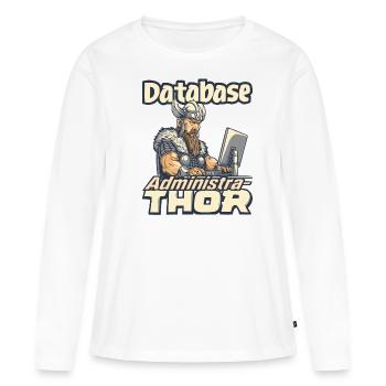 Viking Databaseadministra-thor Nerdy - Frauen Premium Bio Langarmshirt - Weiß - Vorne - Julia (174cm)