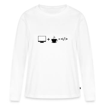 Cyber Security Design für IT Sicherheit und Hacker - Frauen Premium Bio Langarmshirt - Weiß - Vorne - Julia (174cm)