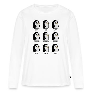 Expressions Animal Graphic - T-shirt manches longues Premium bio Femme - blanc - Devant - Julia (174cm)