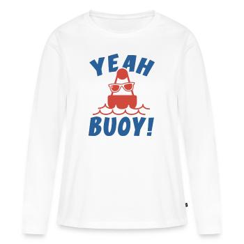 Ouais bouée! - T-shirt manches longues Premium bio Femme - blanc - Devant - Julia (174cm)