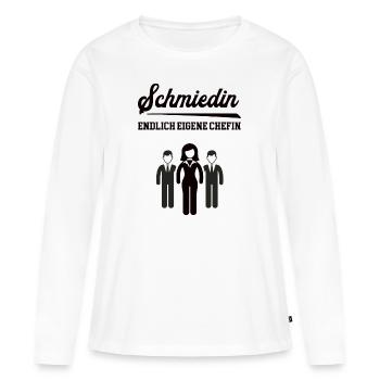 Schmiedin Chefin Firmengründung Selbstständigkeit - Frauen Premium Bio Langarmshirt - Weiß - Vorne - Julia (174cm)