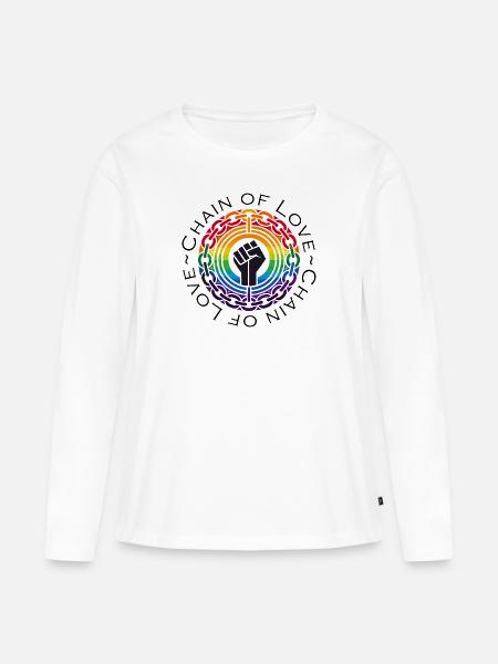 Chain of Love - Frauen Premium Bio Langarmshirt - Weiß
