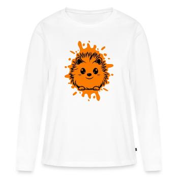 Hérisson, Animal, Bébé - T-shirt manches longues Premium bio Femme - blanc - Devant - Julia (174cm)
