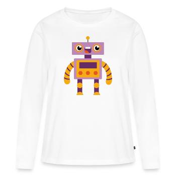 Roboter - Frauen Premium Bio Langarmshirt - Weiß - Vorne - Julia (174cm)