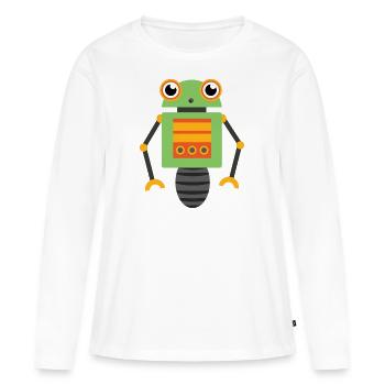 Roboter - Frauen Premium Bio Langarmshirt - Weiß - Vorne - Julia (174cm)