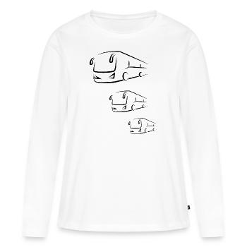 Bus bus bus autobus scolaire - T-shirt manches longues Premium bio Femme - blanc - Devant - Julia (174cm)