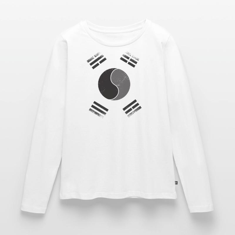 Corée Corée Du Sud Drapeau de la Corée du Sud T-shirt manches longues Premium bio Femme