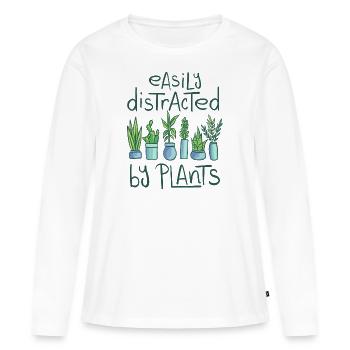 Plante plantes plantes jardinage conception - T-shirt manches longues Premium bio Femme - blanc - Devant - Julia (174cm)