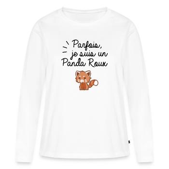 Je suis un panda roux - T-shirt manches longues Premium bio Femme - blanc - Devant - Julia (174cm)