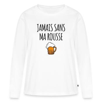 Jamais sans ma rousse - T-shirt manches longues Premium bio Femme - blanc - Devant - Julia (174cm)