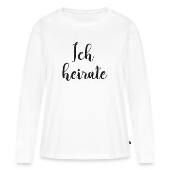 J'épouse des célibataires adieu - T-shirt manches longues Premium bio Femme - blanc - Devant - Julia (174cm)