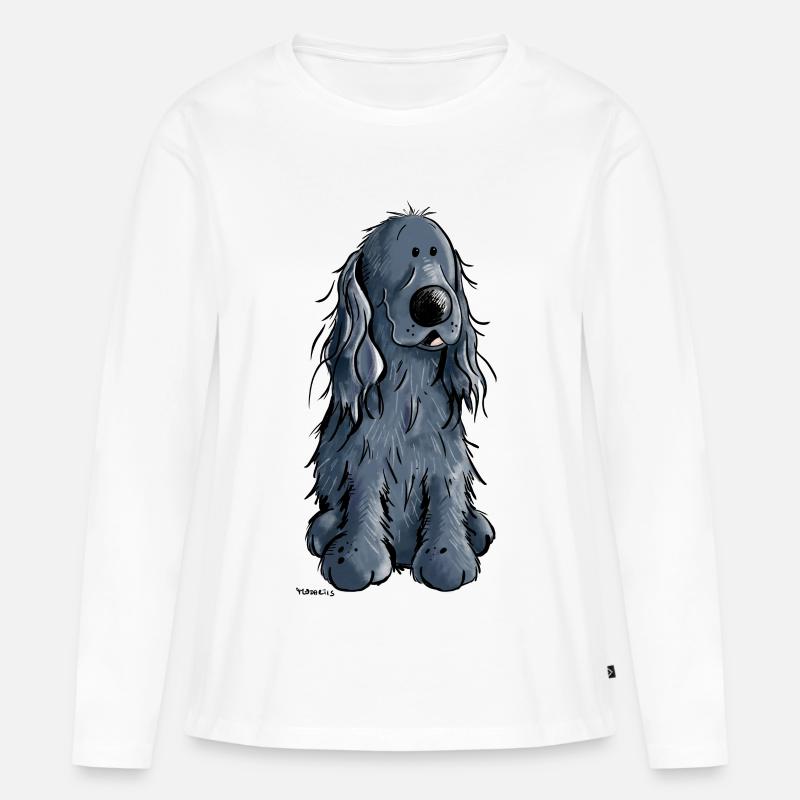 Süßer Cocker Spaniel - Frauen Premium Bio Langarmshirt - Weiß