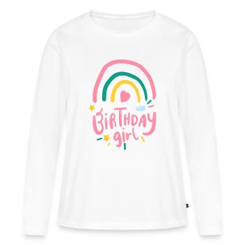 Pastel Rainbow Birthday Girl - Women's Premium Organic Long Sleeve Shirt - white - Front - Julia (174cm)
