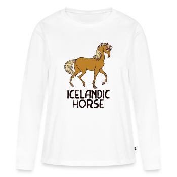 Isländer Pferde Pferdenarr Islandpferde Spruch - Frauen Premium Bio Langarmshirt - Weiß - Vorne - Julia (174cm)