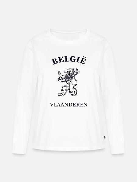 VLAANDEREN Belgien Belgium - Frauen Premium Bio Langarmshirt - Weiß