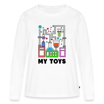 Wissenschafter Statement Job Workaholic Karriere - Frauen Premium Bio Langarmshirt - Weiß - Vorne - Julia (174cm)