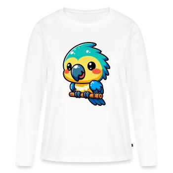 Perroquet - T-shirt manches longues Premium bio Femme - blanc - Devant - Julia (174cm)