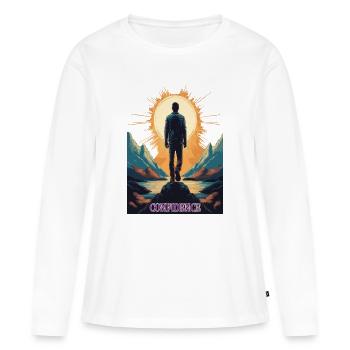 Confidence – Strength through self-confidence - Women's Premium Organic Long Sleeve Shirt - white - Front - Julia (174cm)