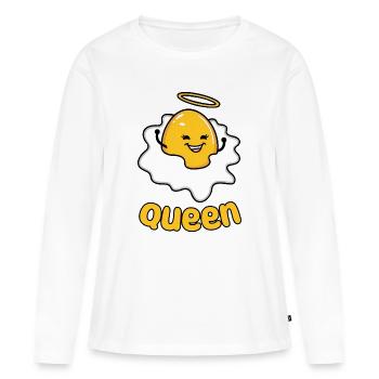 Funny egg with halo - Women's Premium Organic Long Sleeve Shirt - white - Front - Julia (174cm)