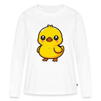 Ente Ente Ente Ente Ente - Frauen Premium Bio Langarmshirt - Weiß - Vorne - Julia (174cm)