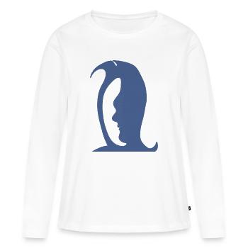 Un pingouin ou un visage dans cette illusion d’optique amusante - T-shirt manches longues Premium bio Femme - blanc - Devant - Julia (174cm)