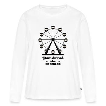 Roue de hamster ou grande roue - T-shirt manches longues Premium bio Femme - blanc - Devant - Julia (174cm)