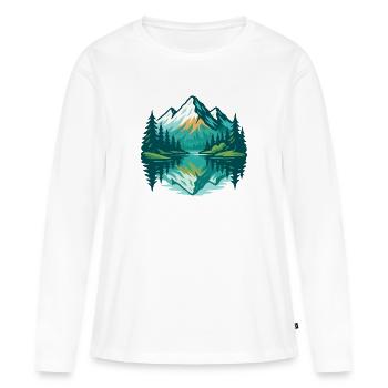 Réflexion alpine - T-shirt manches longues Premium bio Femme - blanc - Devant - Julia (174cm)