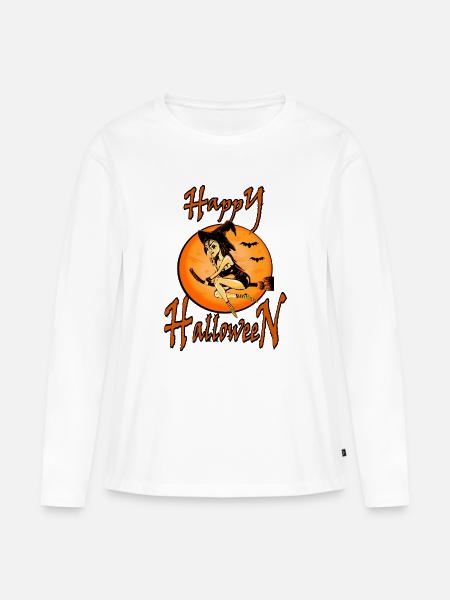 Halloween-Hexe - Frauen Premium Bio Langarmshirt - Weiß