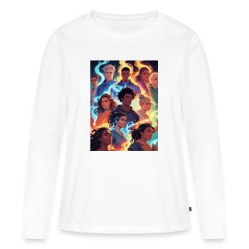 Elementare Feuer- und Eisgruppe - Frauen Premium Bio Langarmshirt - Weiß - Vorne - Julia (174cm)