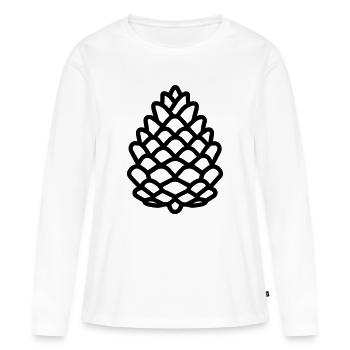 Pomme de Pin - T-shirt manches longues Premium bio Femme - blanc - Devant - Julia (174cm)