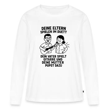 Musique des parents en duo - T-shirt manches longues Premium bio Femme - blanc - Devant - Julia (174cm)