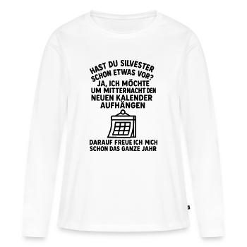 silvester kalender witz - Frauen Premium Bio Langarmshirt - Weiß - Vorne - Julia (174cm)