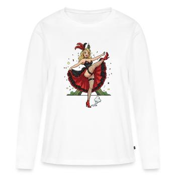 Pinup de Paris Cancan - T-shirt manches longues Premium bio Femme - blanc - Devant - Julia (174cm)