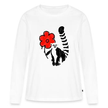 Lemur Graffitti Streetart - Frauen Premium Bio Langarmshirt - Weiß - Vorne - Julia (174cm)