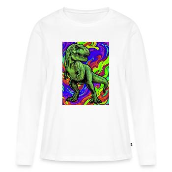 dinosaur - Women's Premium Organic Long Sleeve Shirt - white - Front - Julia (174cm)