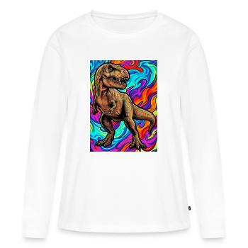 dinosaur - Women's Premium Organic Long Sleeve Shirt - white - Front - Julia (174cm)