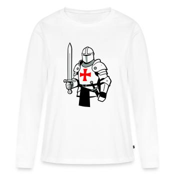 chevalier - T-shirt manches longues Premium bio Femme - blanc - Devant - Julia (174cm)